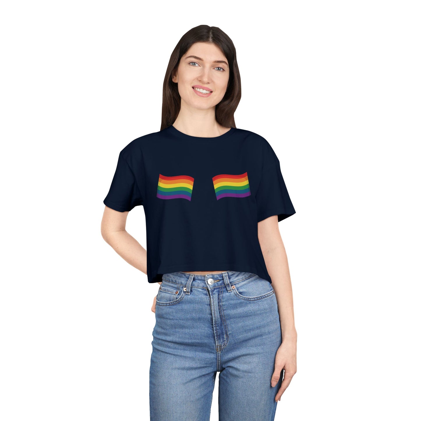 π³οΈβπ Catch Me Waving PRIDE Crop Ta-Ta Tee