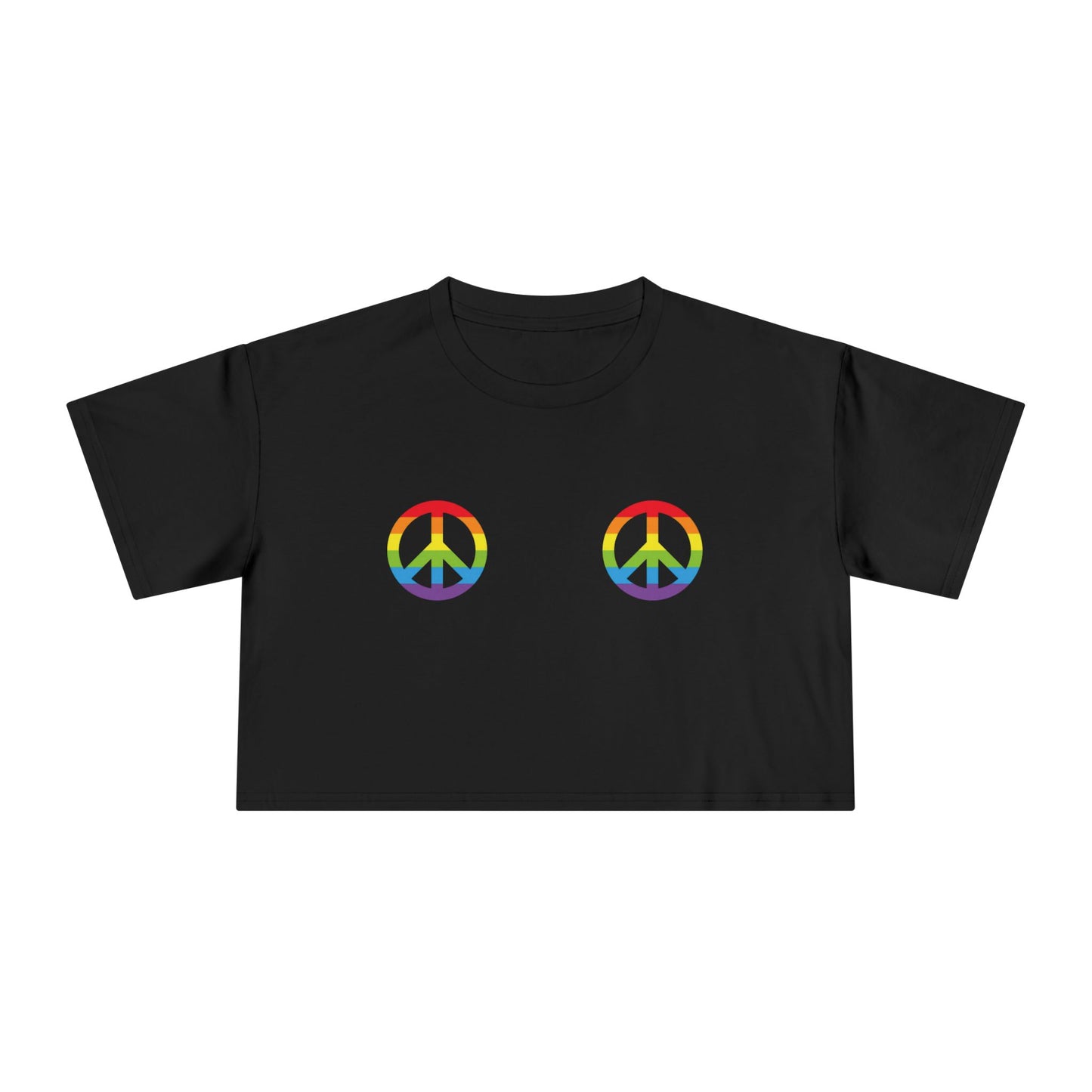 🌈✌️Peace, Love & Pronouns PRIDE Crop Ta-Ta Tee