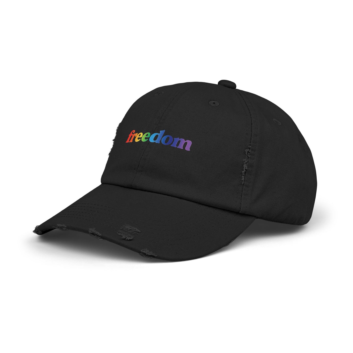 🧢🌈 Hats Off for Freedom PRIDE Unisex Distressed Cap