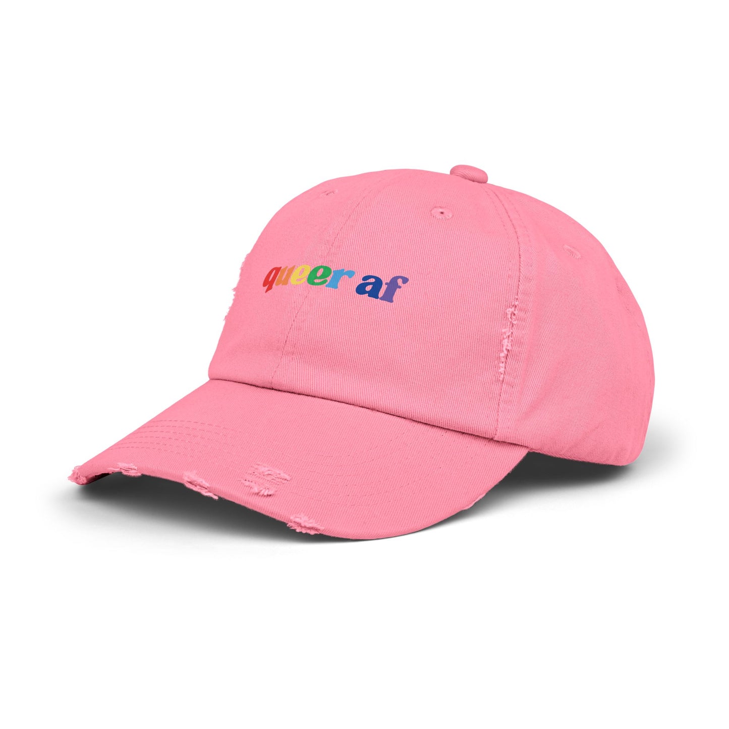 🧢🌈 Too Queer to Quit PRIDE Unisex Distressed Cap