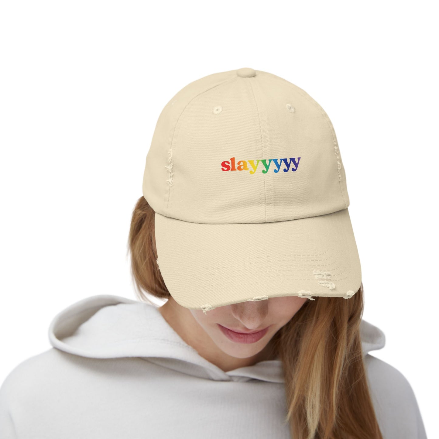 🧢🌈 Slay All Day PRIDE Unisex Distressed Ca