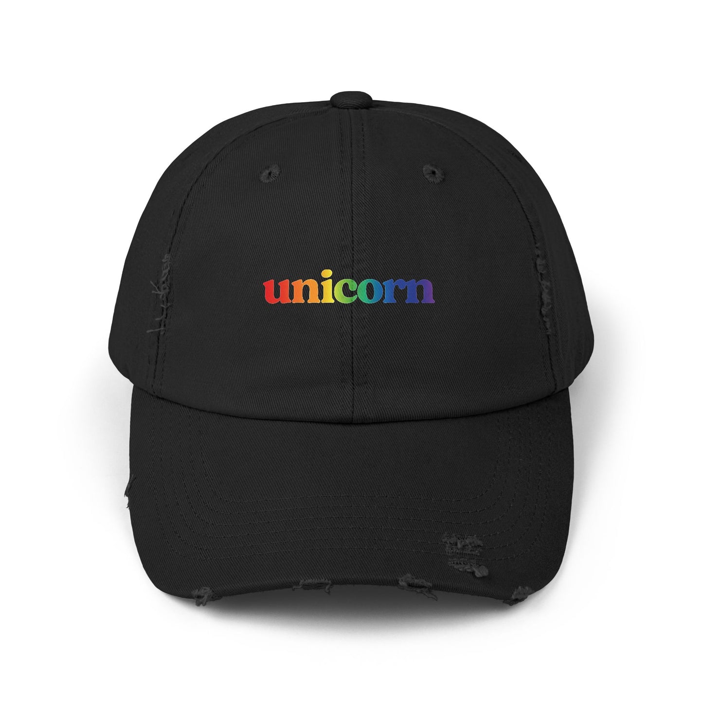 🧢🌈 Unicorn Vibes Only PRIDE Unisex Distressed Cap