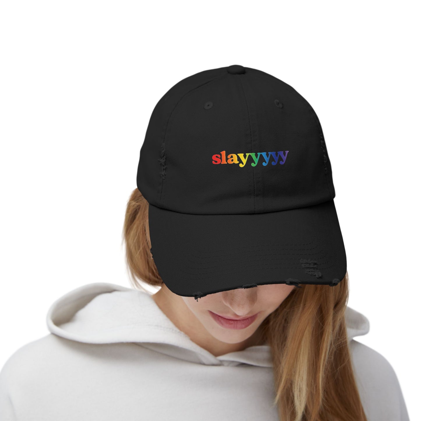 🧢🌈 Slay All Day PRIDE Unisex Distressed Ca