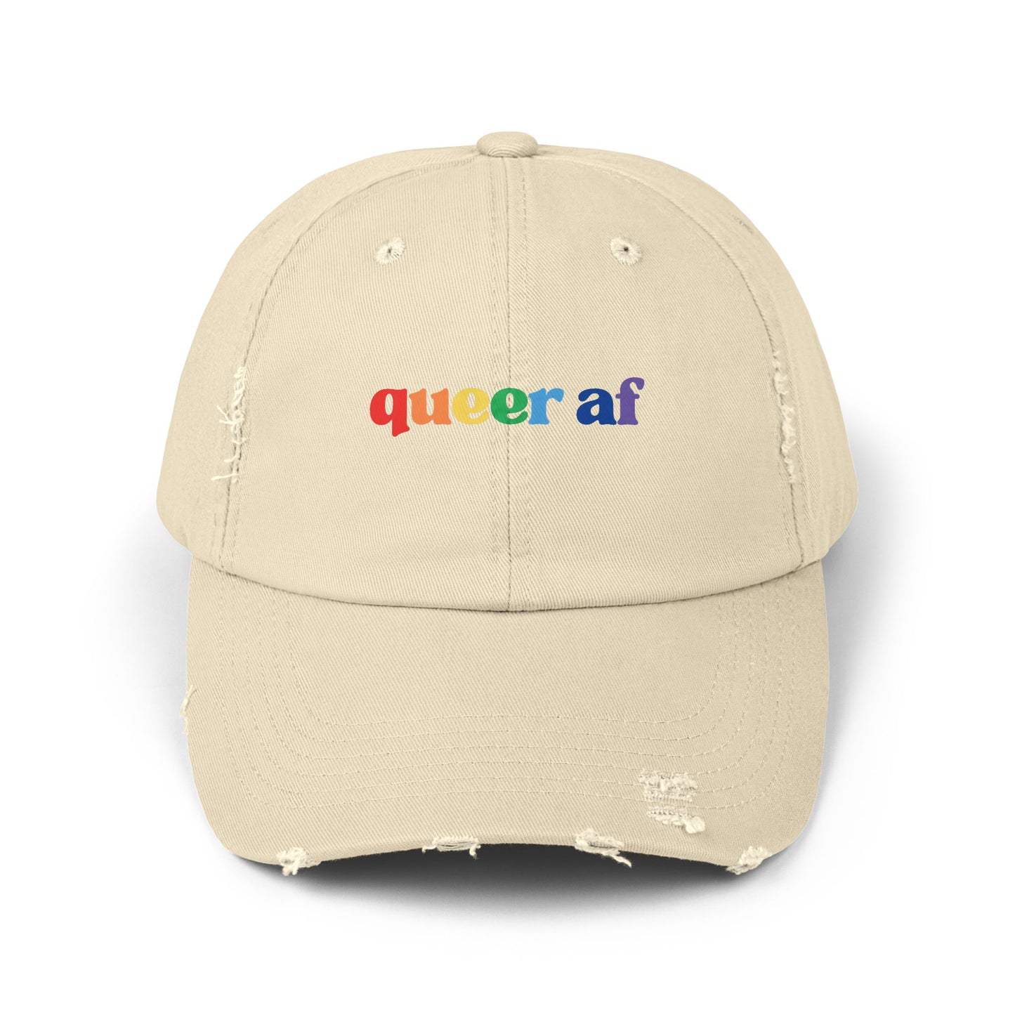 🧢🌈 Too Queer to Quit PRIDE Unisex Distressed Cap