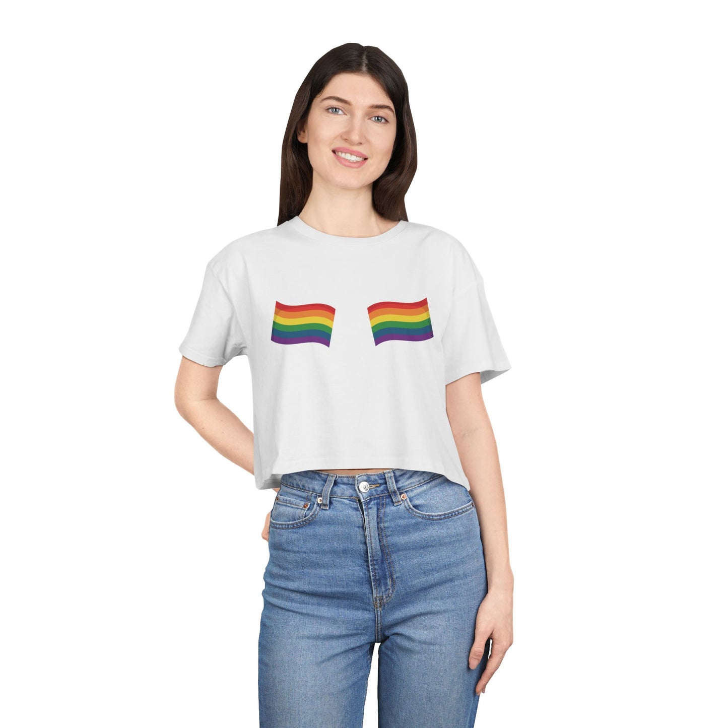 π³οΈβπ Catch Me Waving PRIDE Crop Ta-Ta Tee