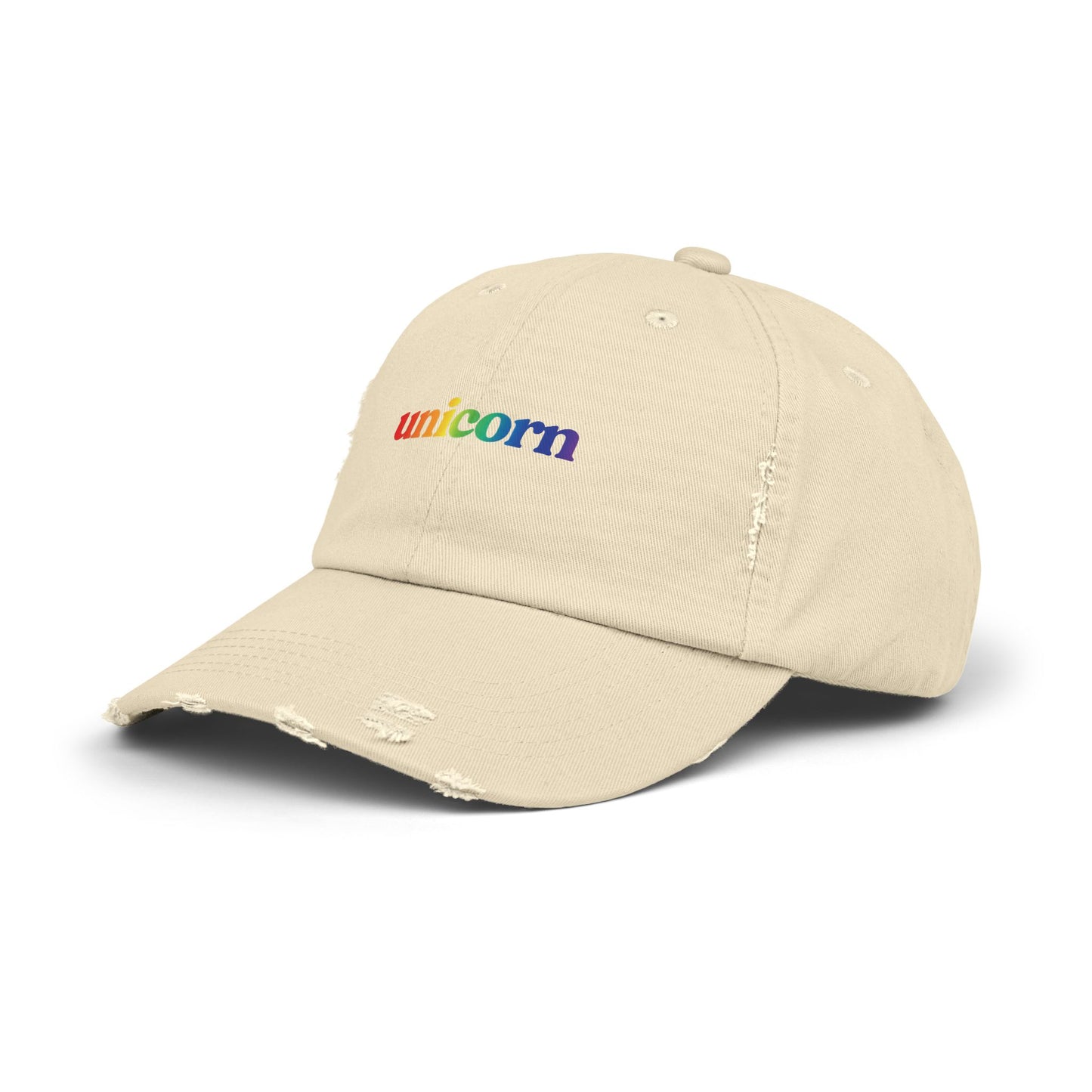 🧢🌈 Unicorn Vibes Only PRIDE Unisex Distressed Cap