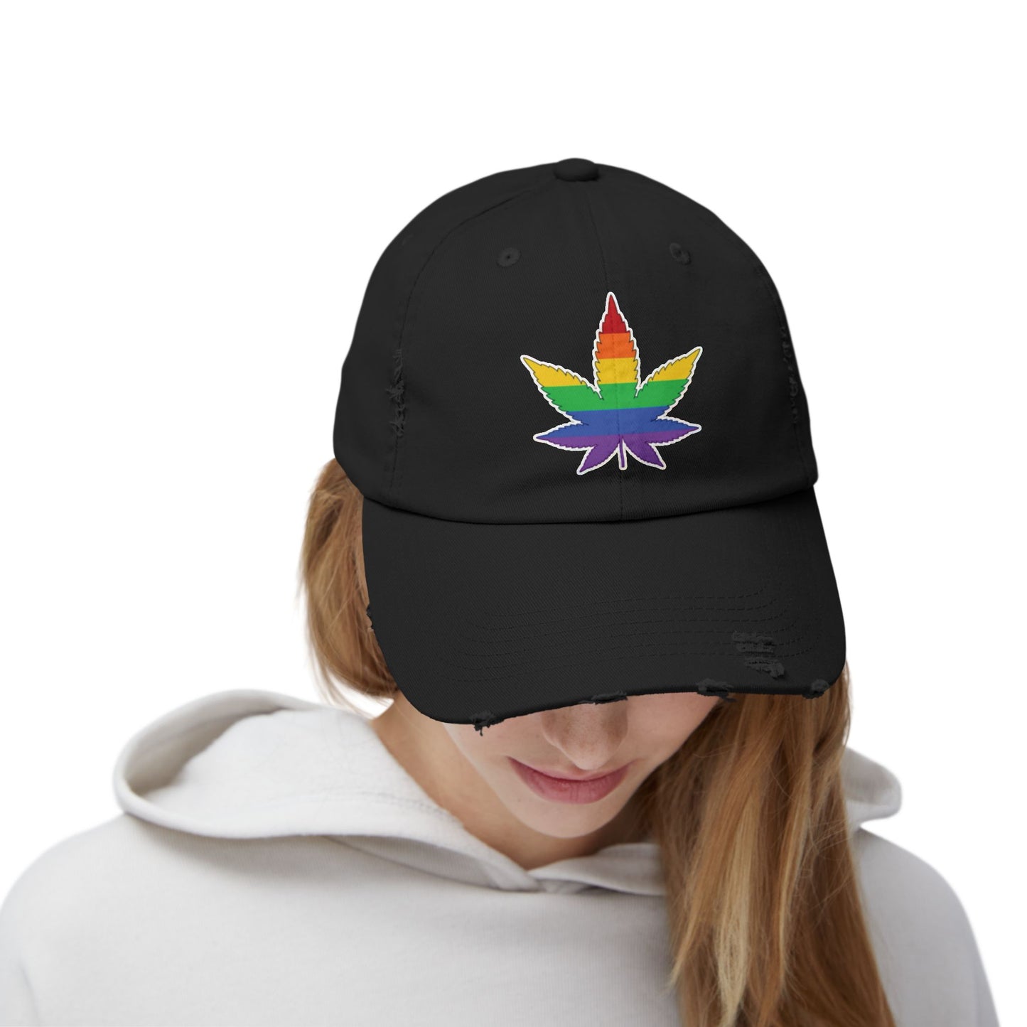 🧢🌈 High on PRIDE Unisex Distressed Cap