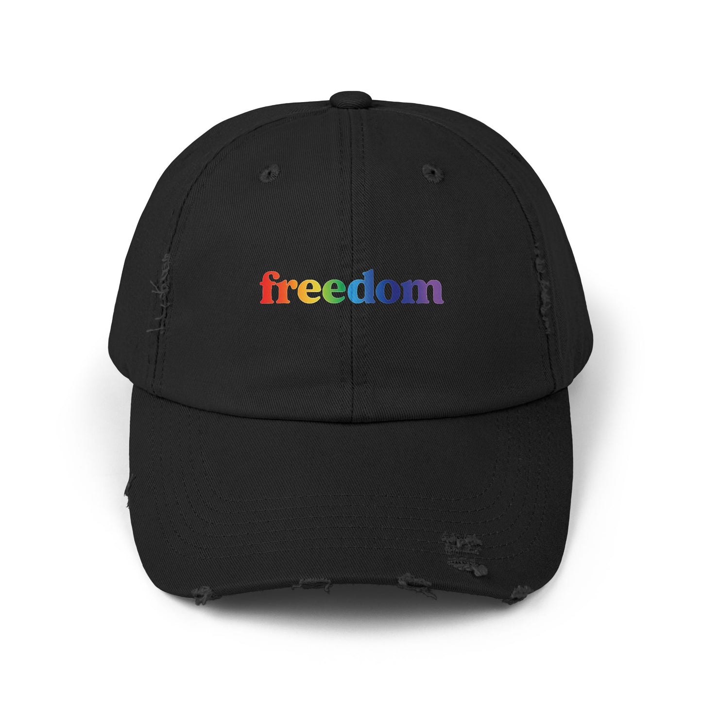 🧢🌈 Hats Off for Freedom PRIDE Unisex Distressed Cap