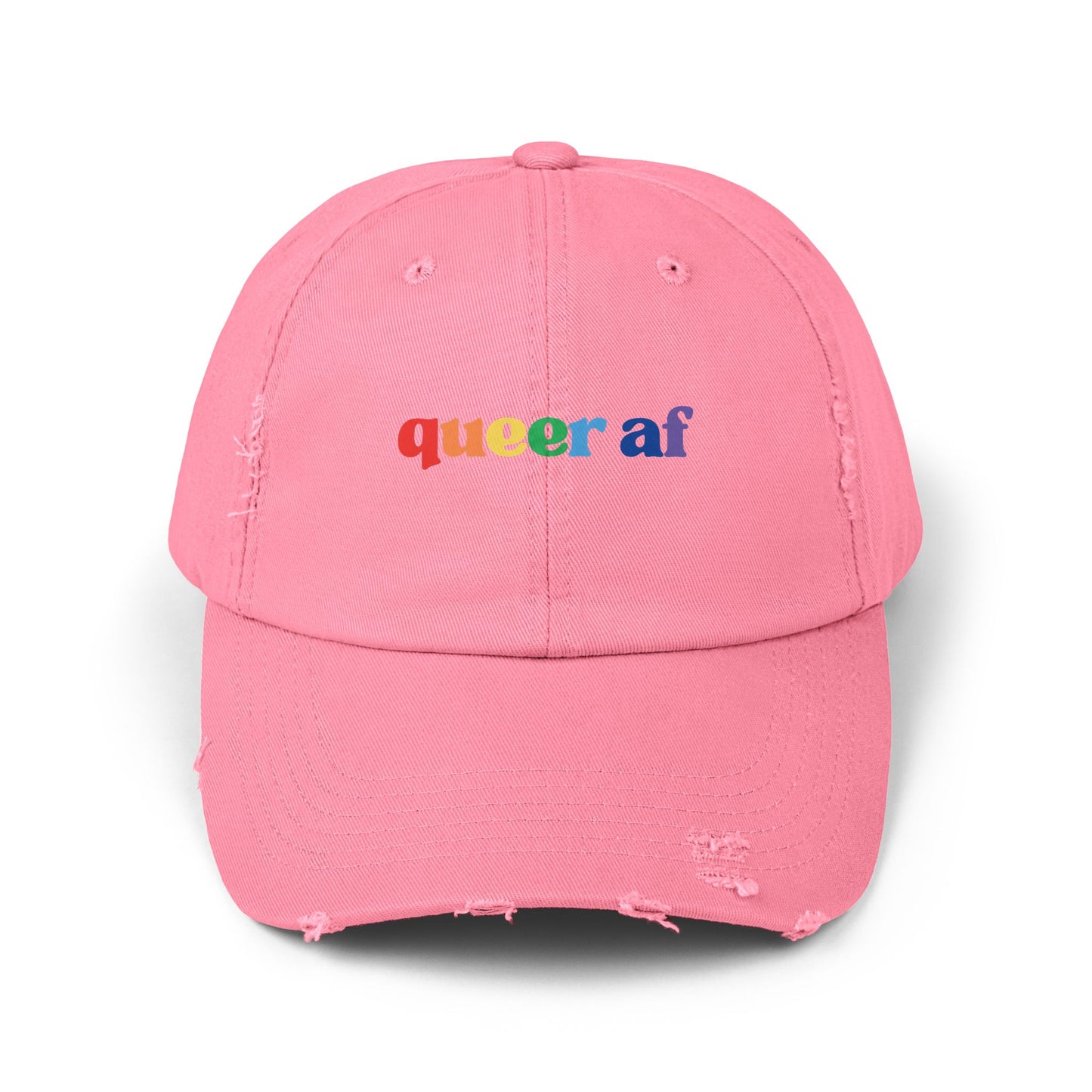 🧢🌈 Too Queer to Quit PRIDE Unisex Distressed Cap