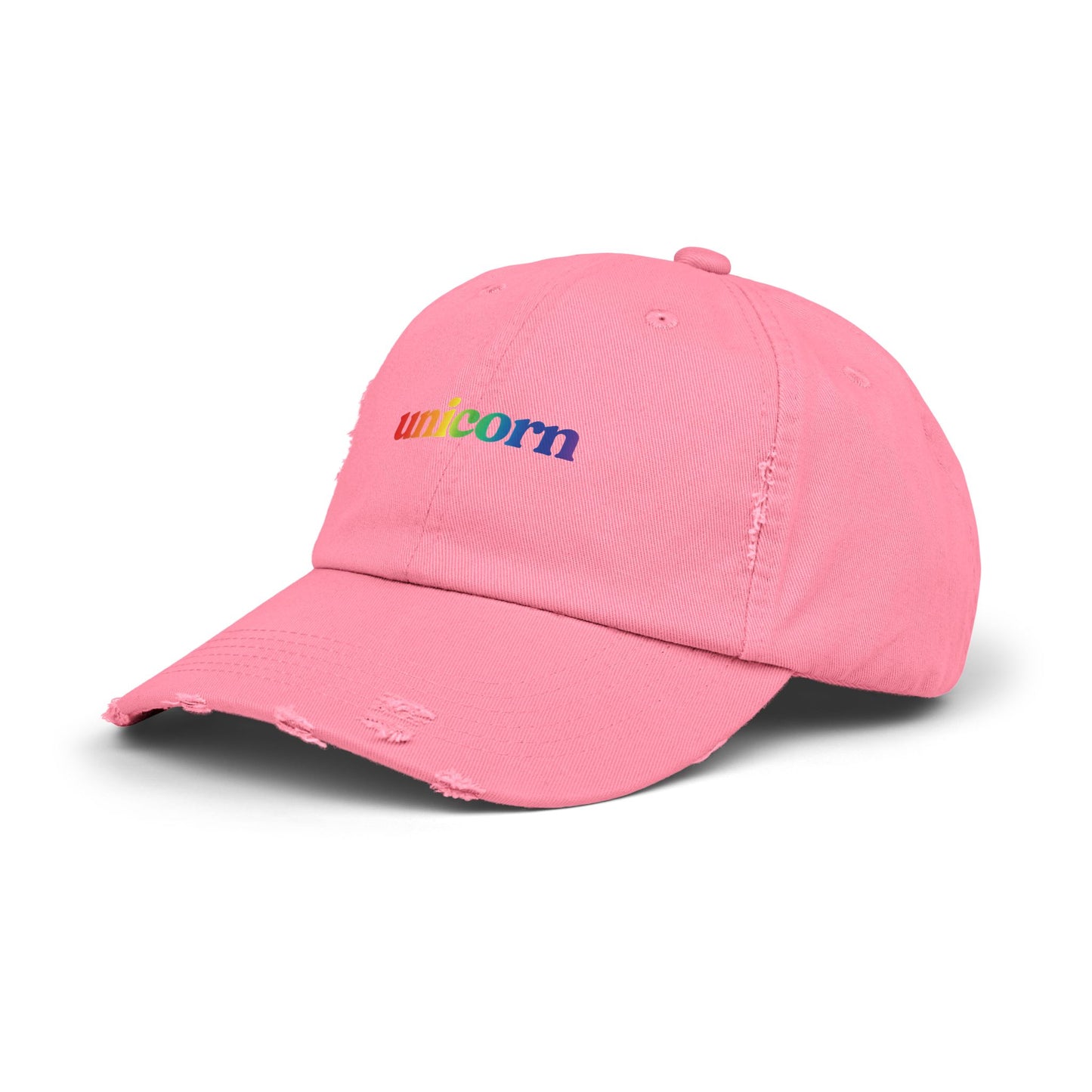 🧢🌈 Unicorn Vibes Only PRIDE Unisex Distressed Cap