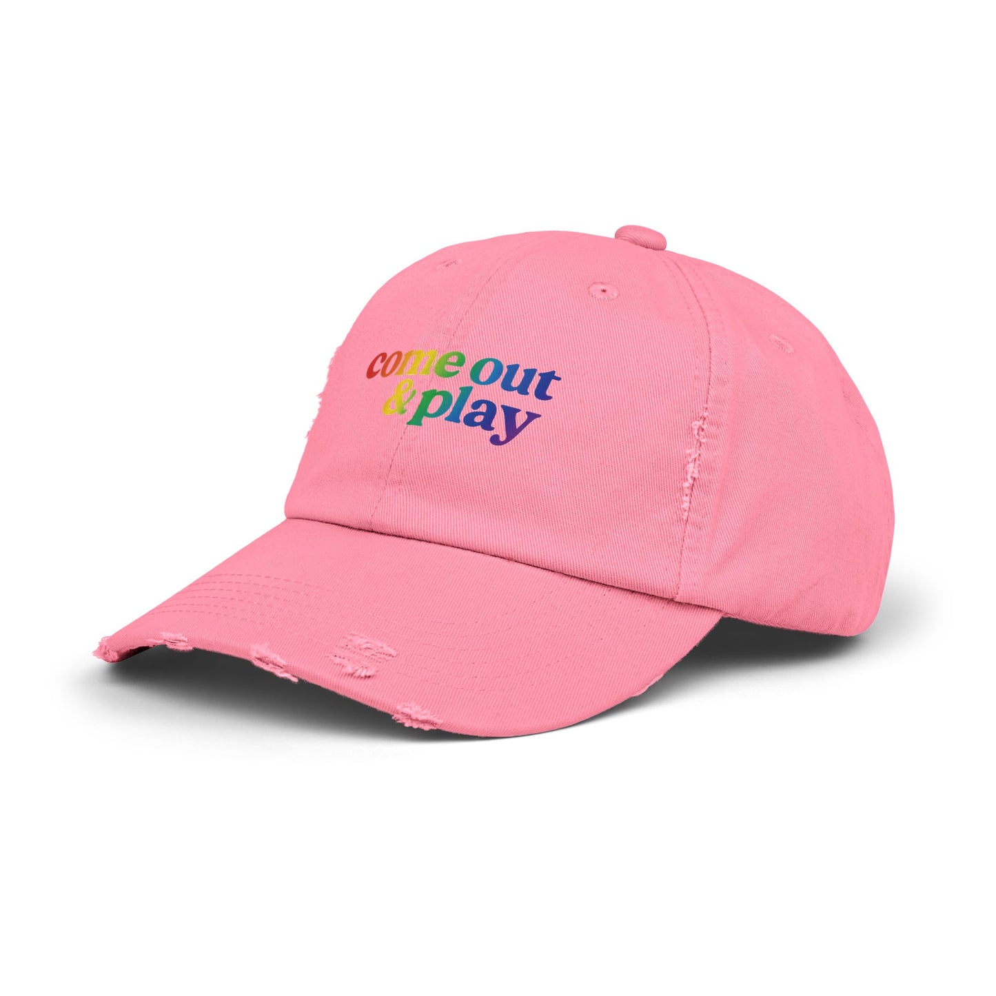 🧢🌈 Come Out & Play PRIDE Unisex Distressed Cap