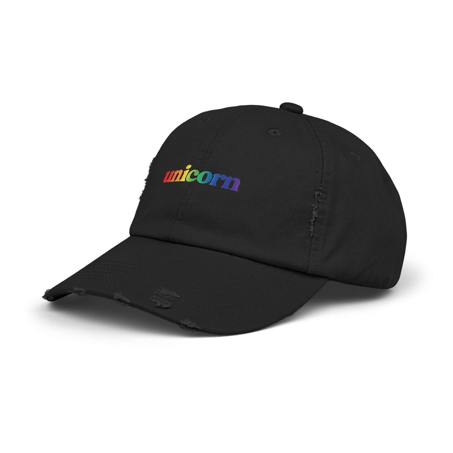 🧢🌈 Unicorn Vibes Only PRIDE Unisex Distressed Cap