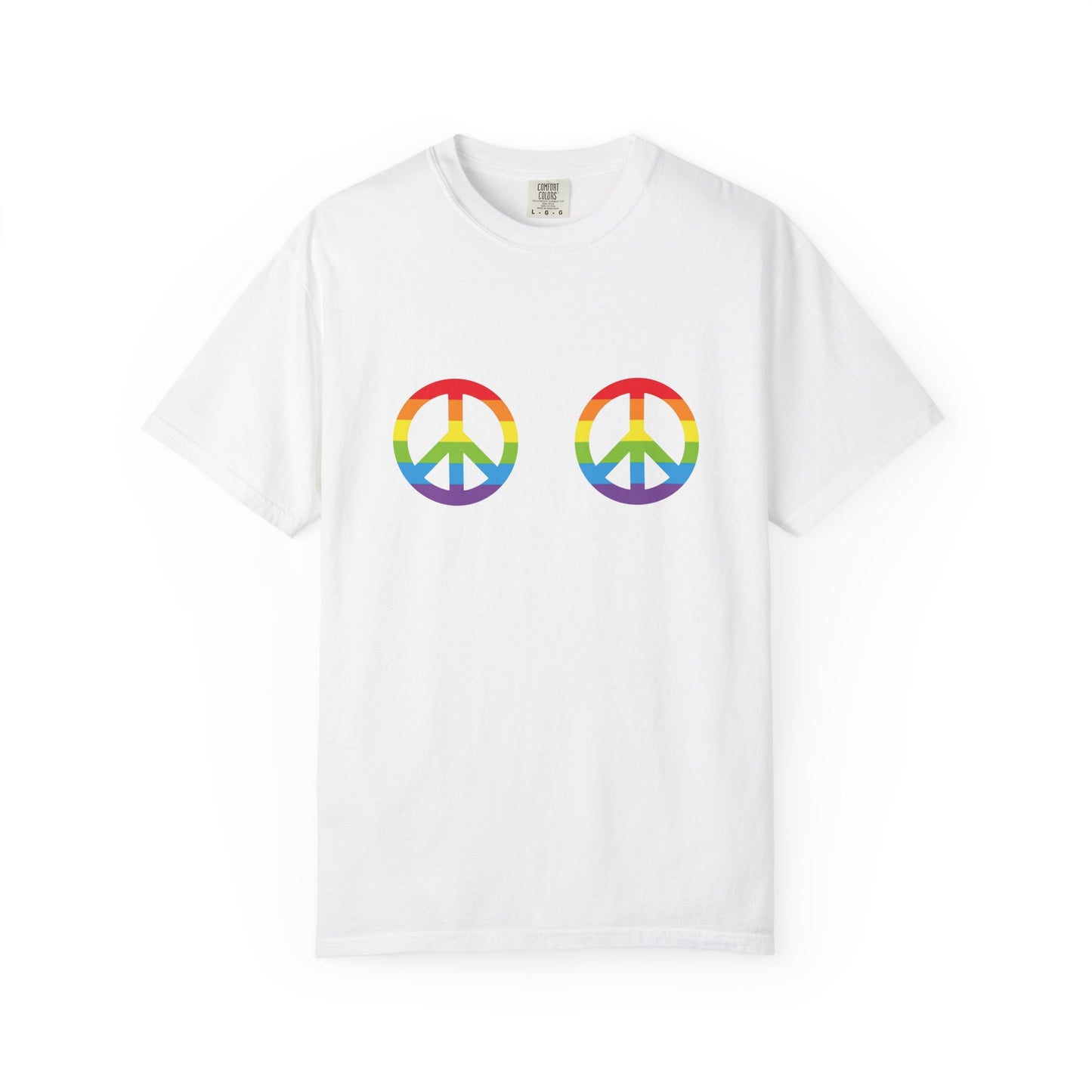 🌈✌️ Peace, Love & Pronouns PRIDE Unisex Garment-Dyed Ta-Ta T-Shirt