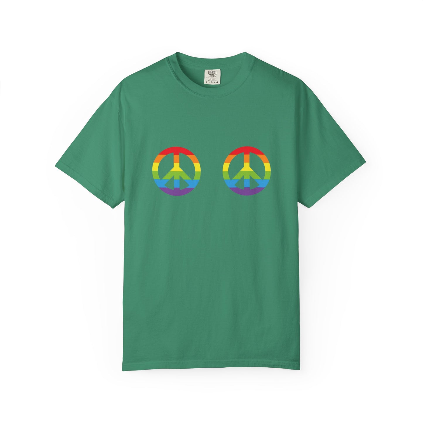🌈✌️ Peace, Love & Pronouns PRIDE Unisex Garment-Dyed Ta-Ta T-Shirt