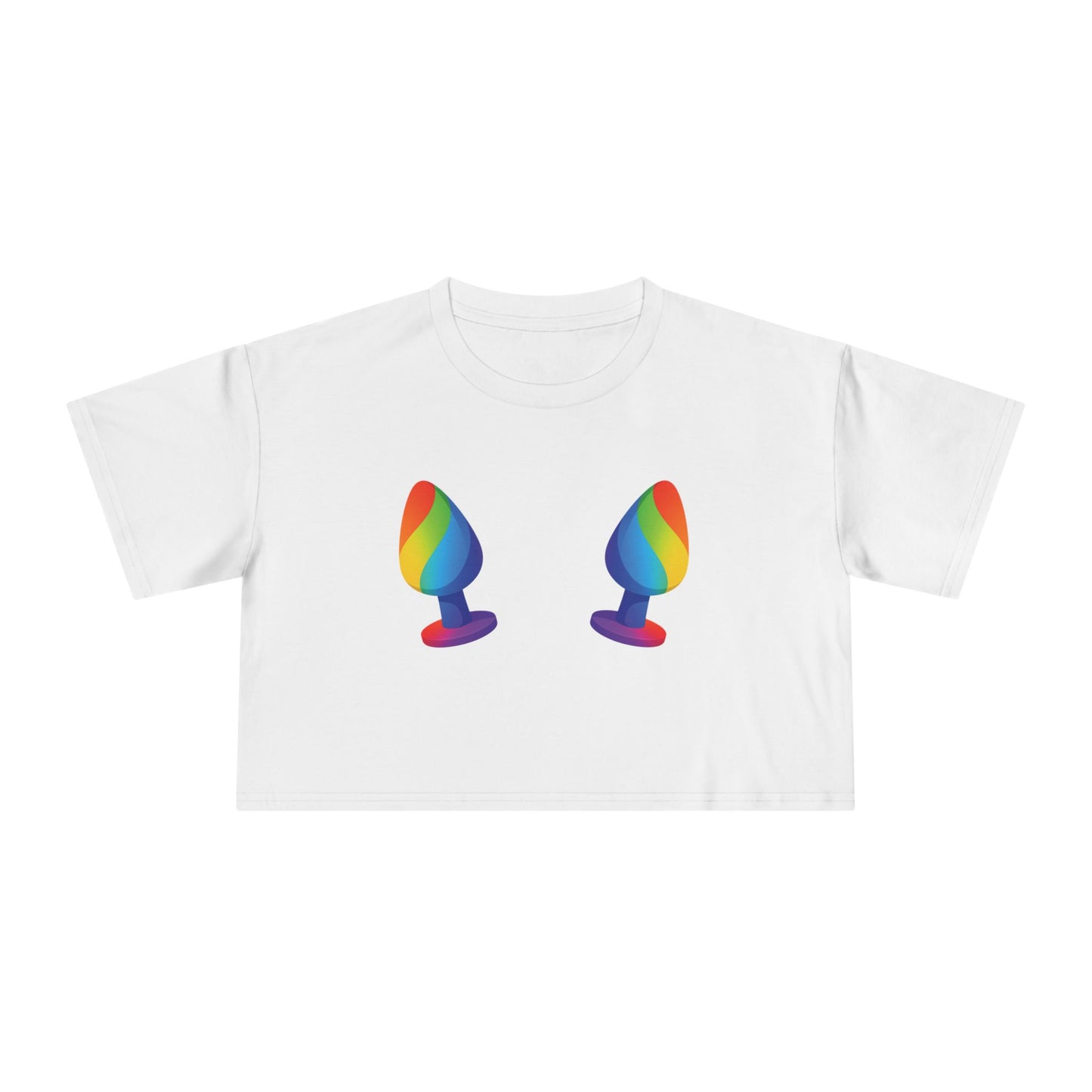 🍑🌈  Plugged & Proud Women’s Crop Ta-Ta Tee