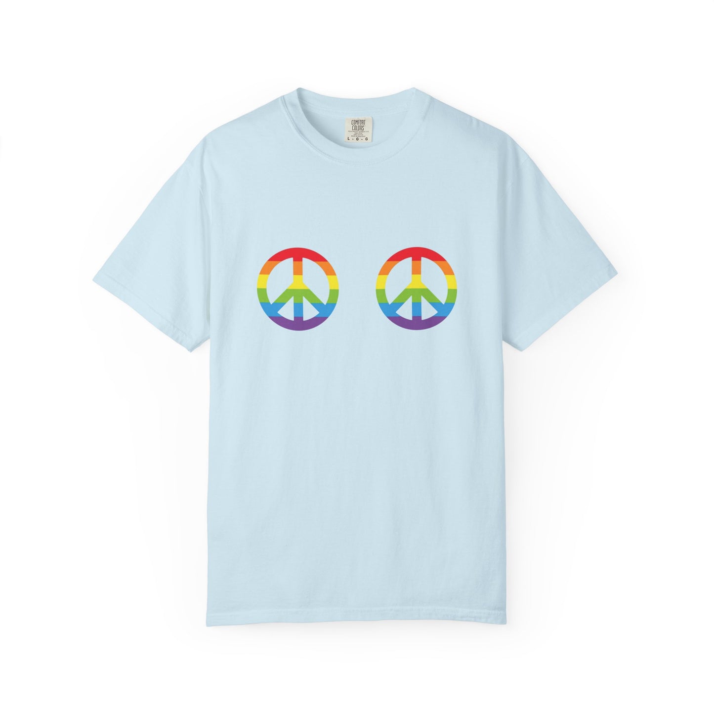 🌈✌️ Peace, Love & Pronouns PRIDE Unisex Garment-Dyed Ta-Ta T-Shirt