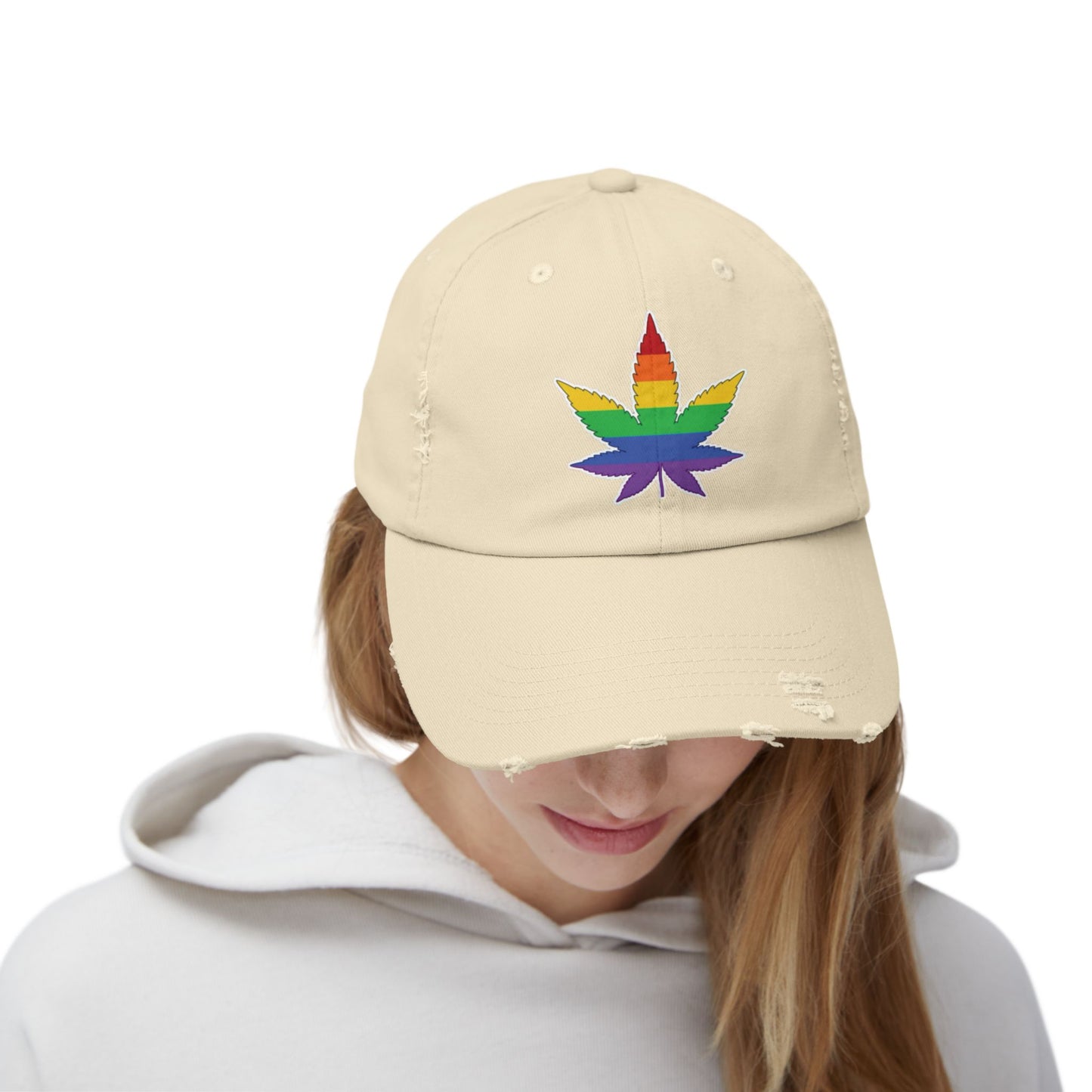🧢🌈 High on PRIDE Unisex Distressed Cap