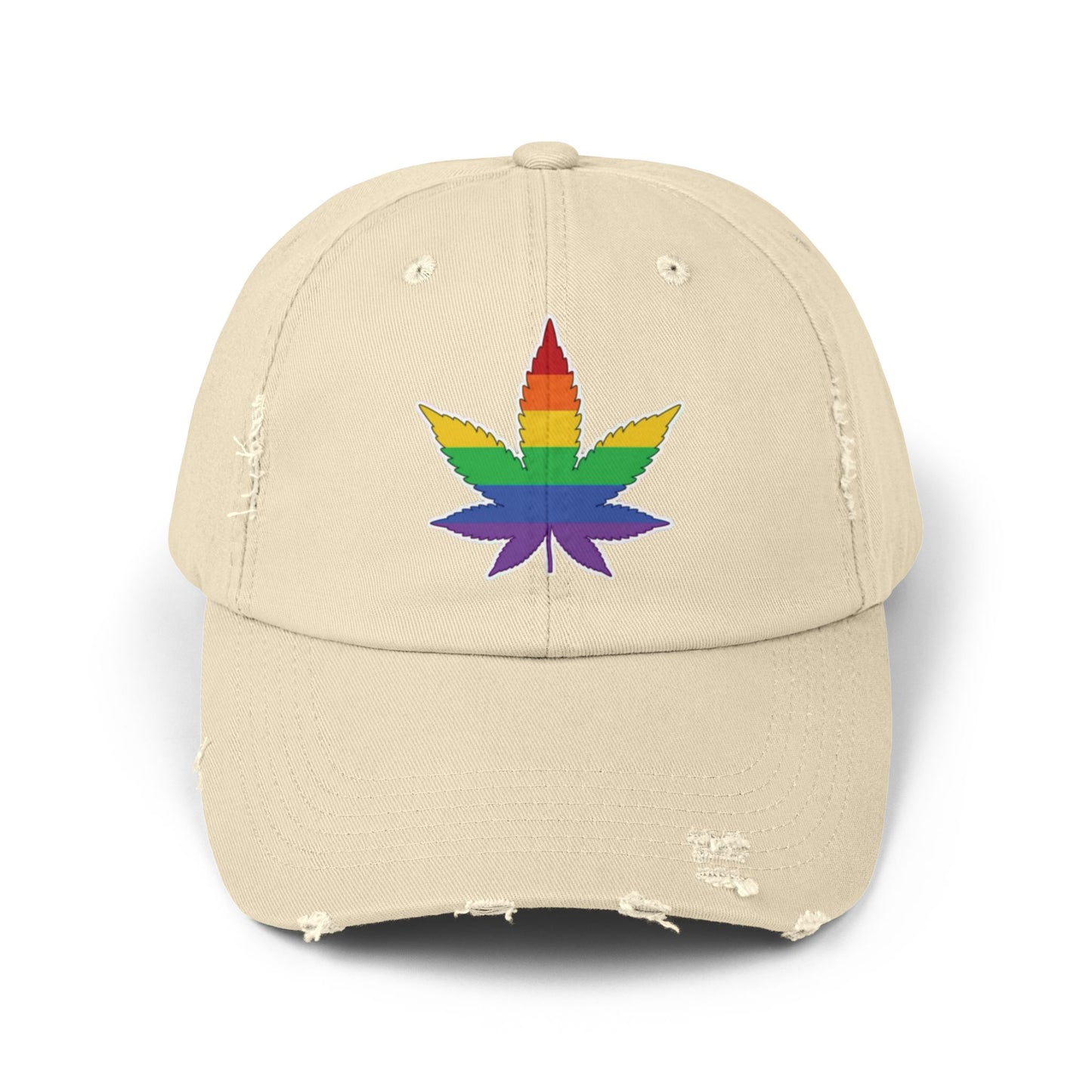 🧢🌈 High on PRIDE Unisex Distressed Cap