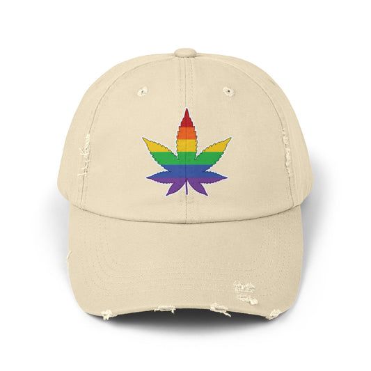 🧢🌈 High on PRIDE Unisex Distressed Cap