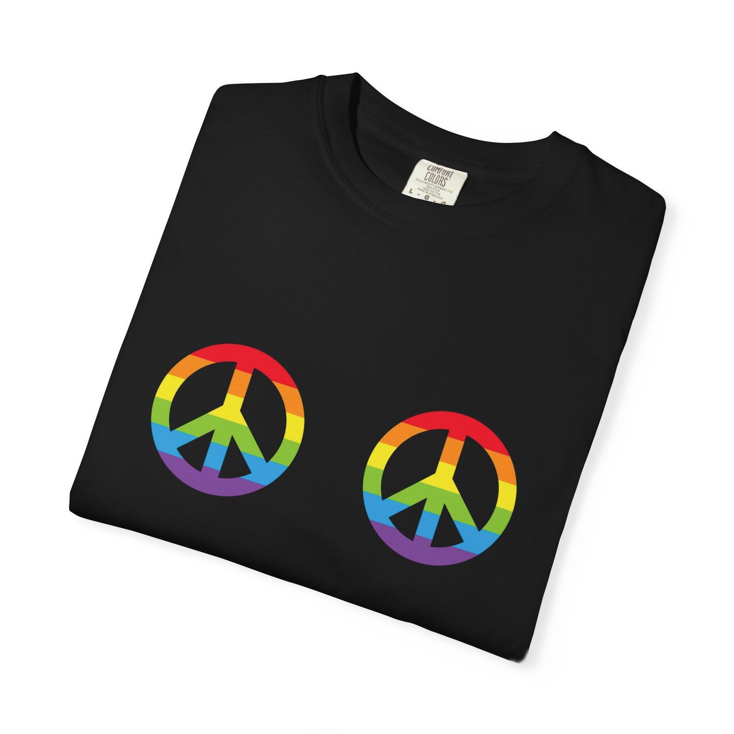 🌈✌️ Peace, Love & Pronouns PRIDE Unisex Garment-Dyed Ta-Ta T-Shirt