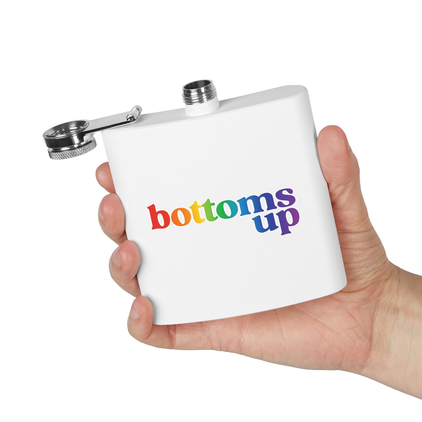 🌈 Bottoms Up, Beeotches PRIDE Flask