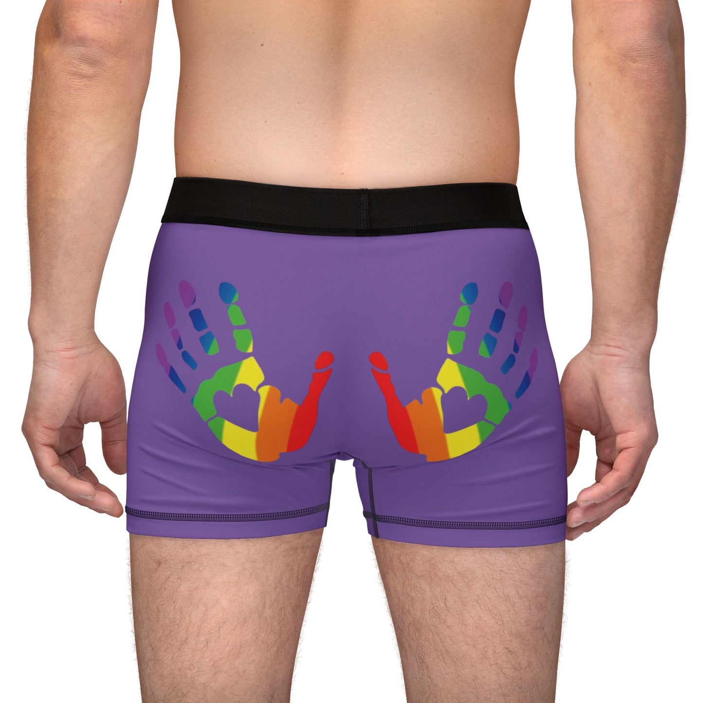 🌈🍑 Hands On & Cheeked Up for Pride Men’s Boxers (Plum & Get It)