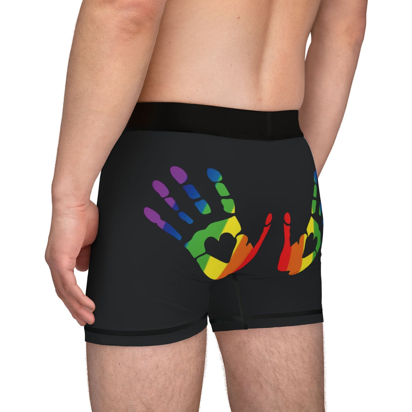🌈🍑 Hands On & Cheeked Up for Pride Men’s Boxers (Anything But Basic Black)