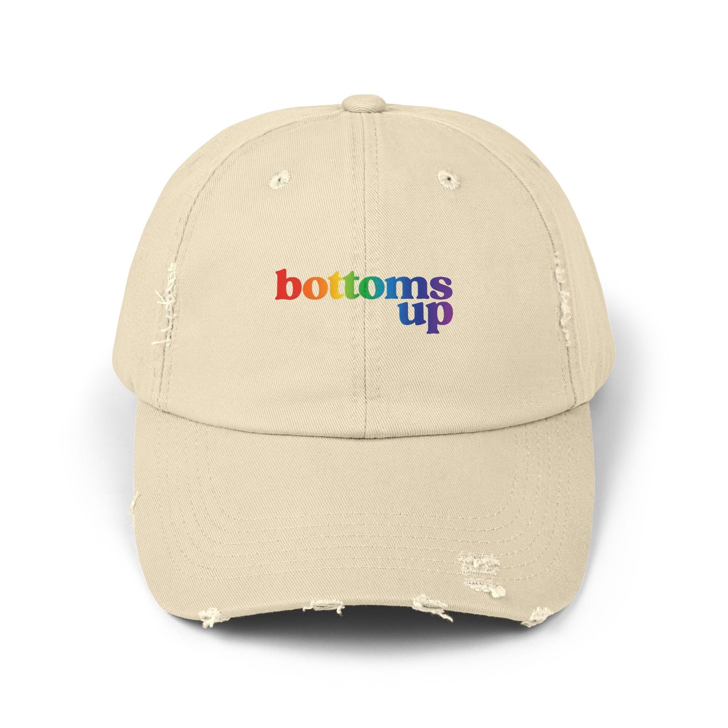 🧢🌈 Bottoms Up, Beeyotches PRIDE Unisex Distressed Cap
