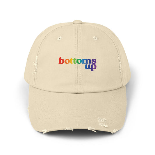 🧢🌈 Bottoms Up, Beeyotches PRIDE Unisex Distressed Cap