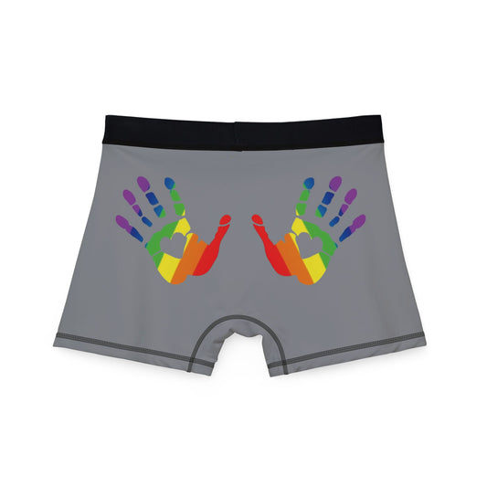 🌈🍑 Hands On & Cheeked Up for Pride Men’s Boxers (Gray Sweatpants Gray)