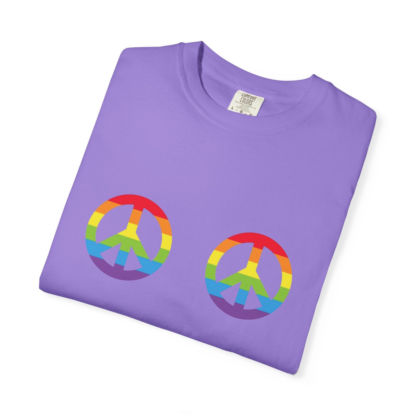 🌈✌️ Peace, Love & Pronouns PRIDE Unisex Garment-Dyed Ta-Ta T-Shirt
