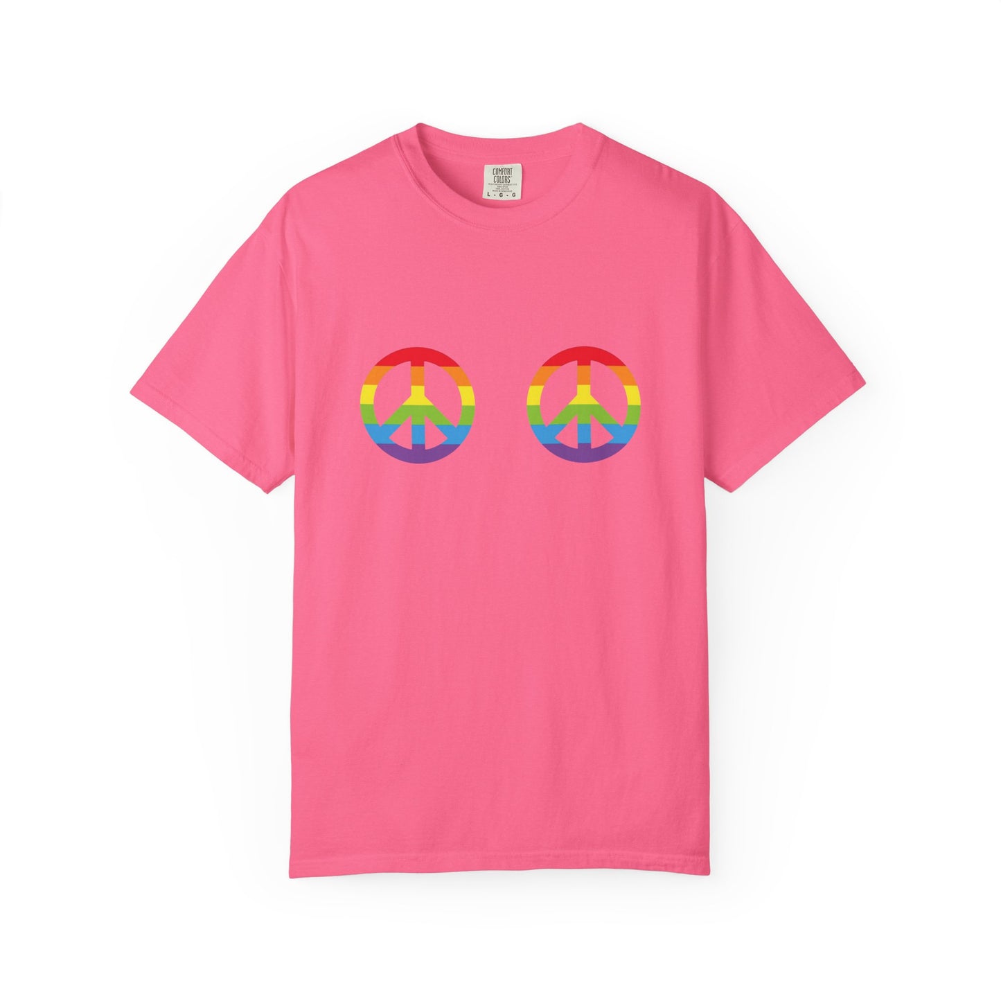 🌈✌️ Peace, Love & Pronouns PRIDE Unisex Garment-Dyed Ta-Ta T-Shirt