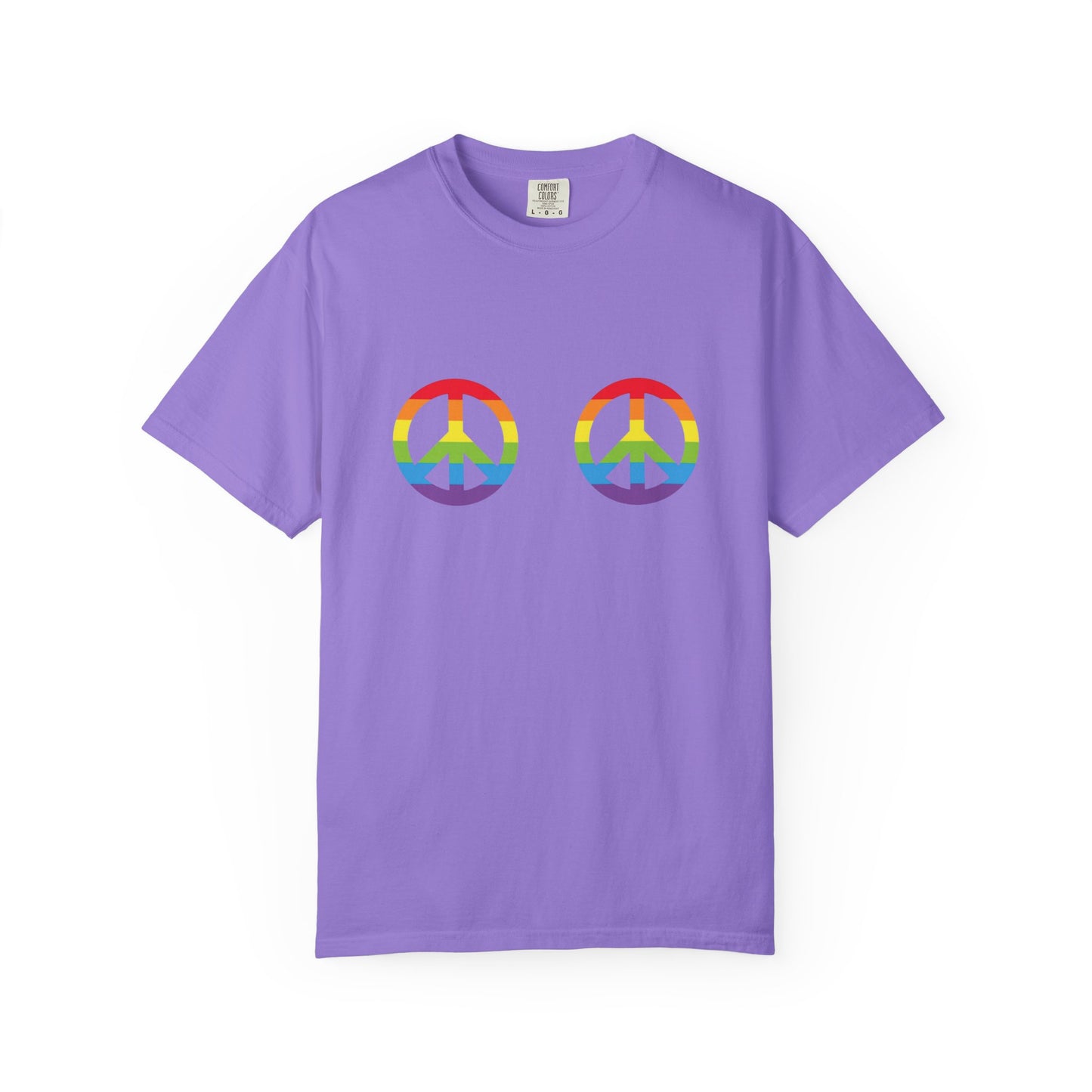 🌈✌️ Peace, Love & Pronouns PRIDE Unisex Garment-Dyed Ta-Ta T-Shirt