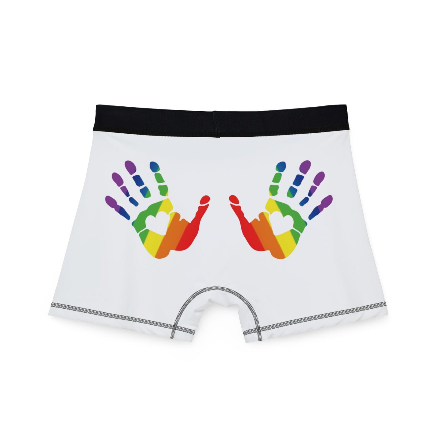 🌈🍑 Hands On & Cheeked Up for Pride Men’s Boxers (Daddy's Little Angel White)