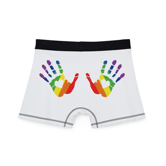 🌈🍑 Hands On & Cheeked Up for Pride Men’s Boxers (Daddy's Little Angel White)