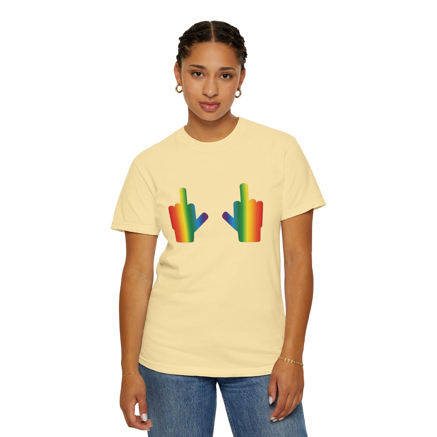 🌈🖕F* Around and Find Out PRIDE Unisex Garment-Dyed Ta-Ta T-Shirt