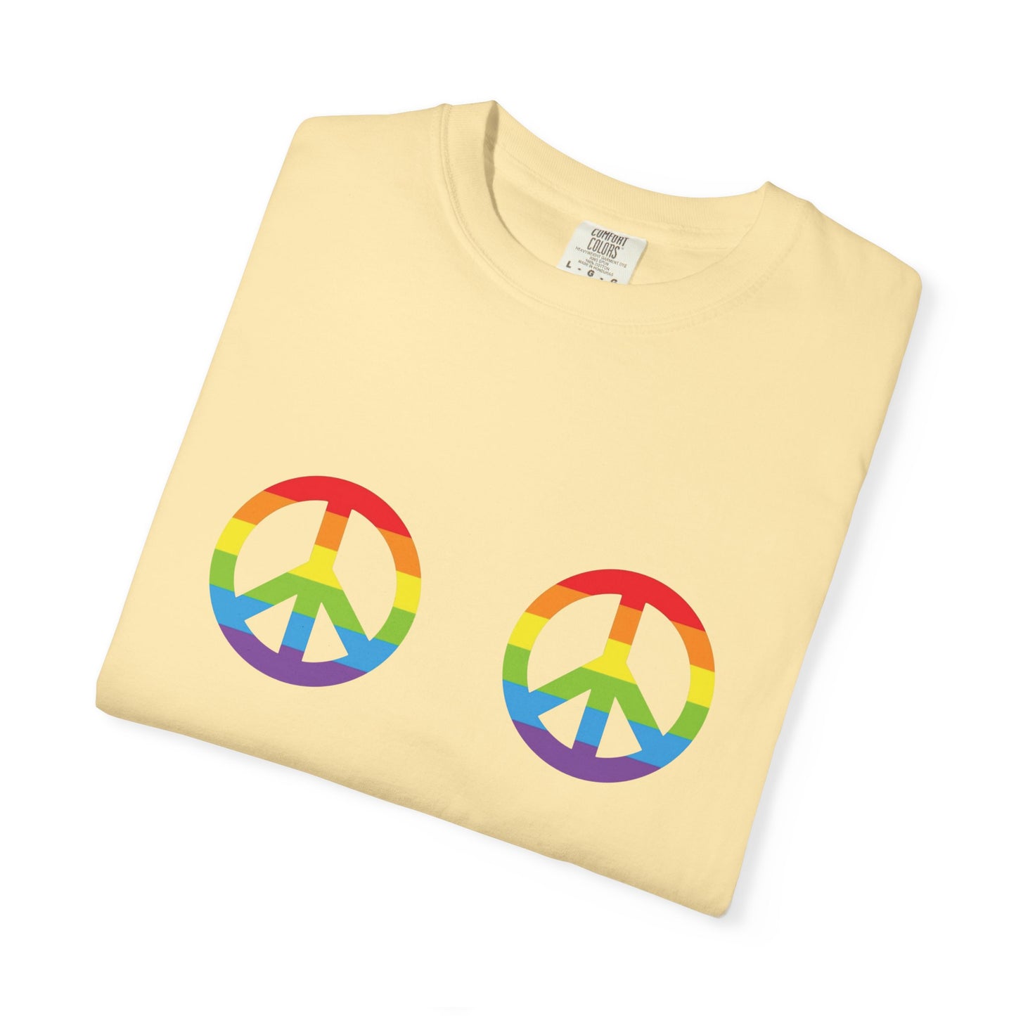 🌈✌️ Peace, Love & Pronouns PRIDE Unisex Garment-Dyed Ta-Ta T-Shirt