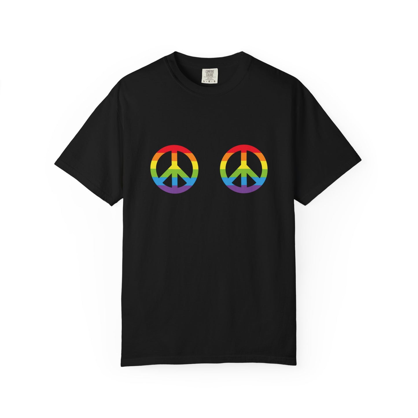 🌈✌️ Peace, Love & Pronouns PRIDE Unisex Garment-Dyed Ta-Ta T-Shirt