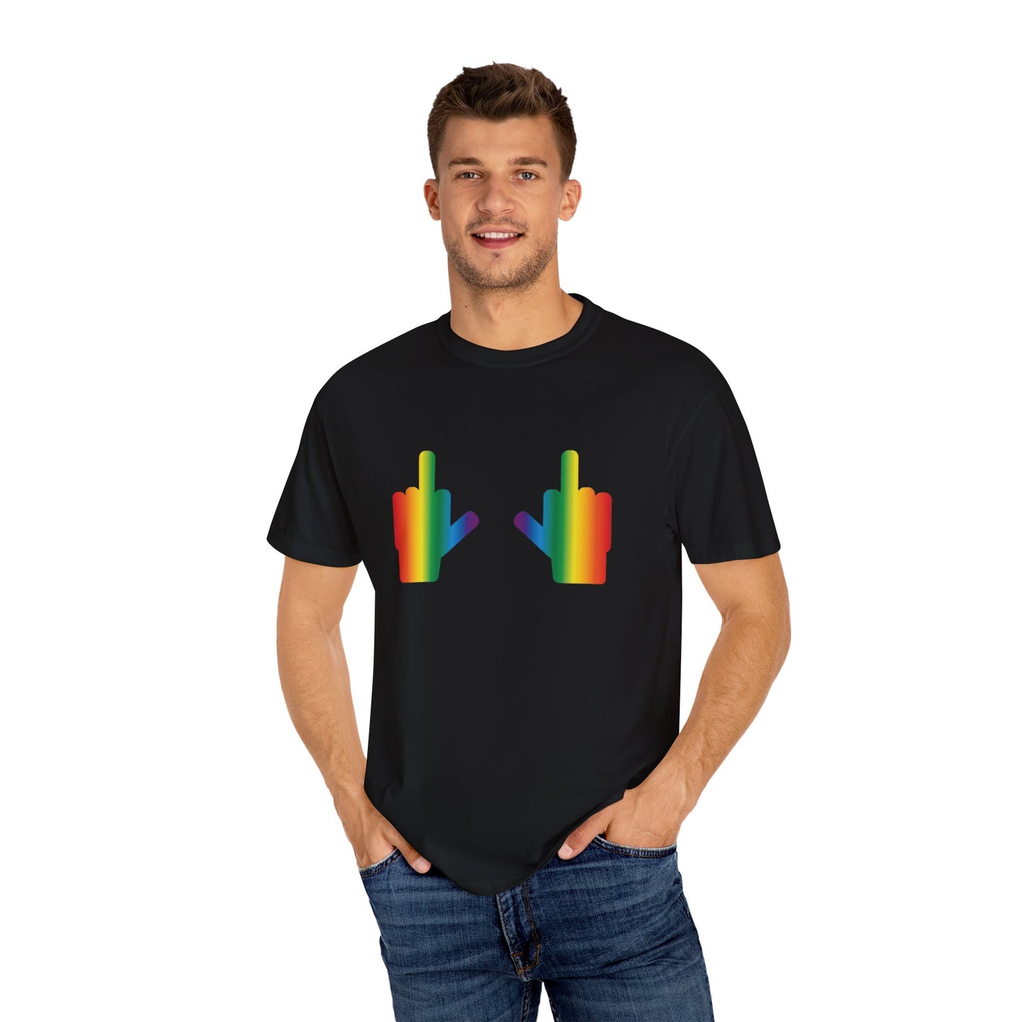 🌈🖕F* Around and Find Out PRIDE Unisex Garment-Dyed Ta-Ta T-Shirt