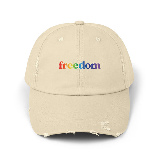 🧢🌈 Hats Off for Freedom PRIDE Unisex Distressed Cap