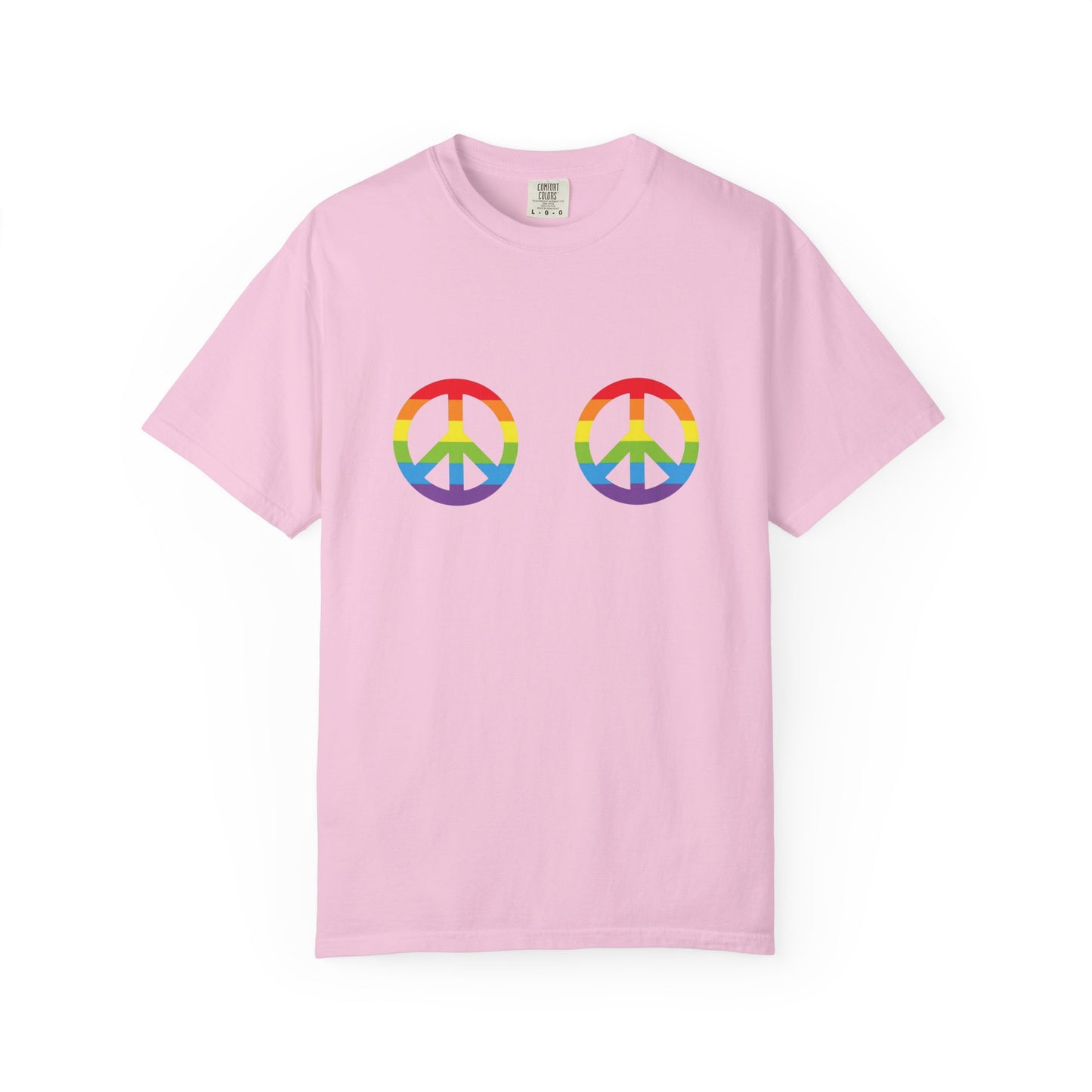 🌈✌️ Peace, Love & Pronouns PRIDE Unisex Garment-Dyed Ta-Ta T-Shirt
