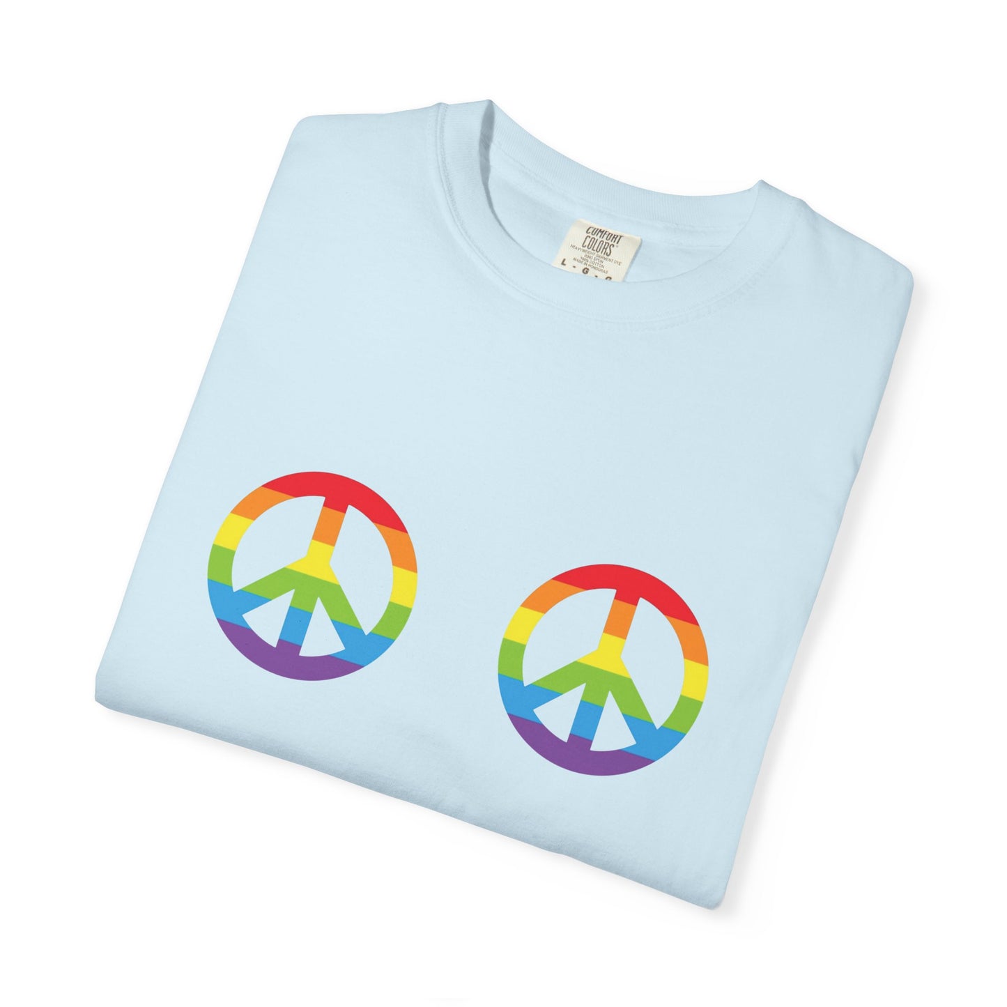 🌈✌️ Peace, Love & Pronouns PRIDE Unisex Garment-Dyed Ta-Ta T-Shirt