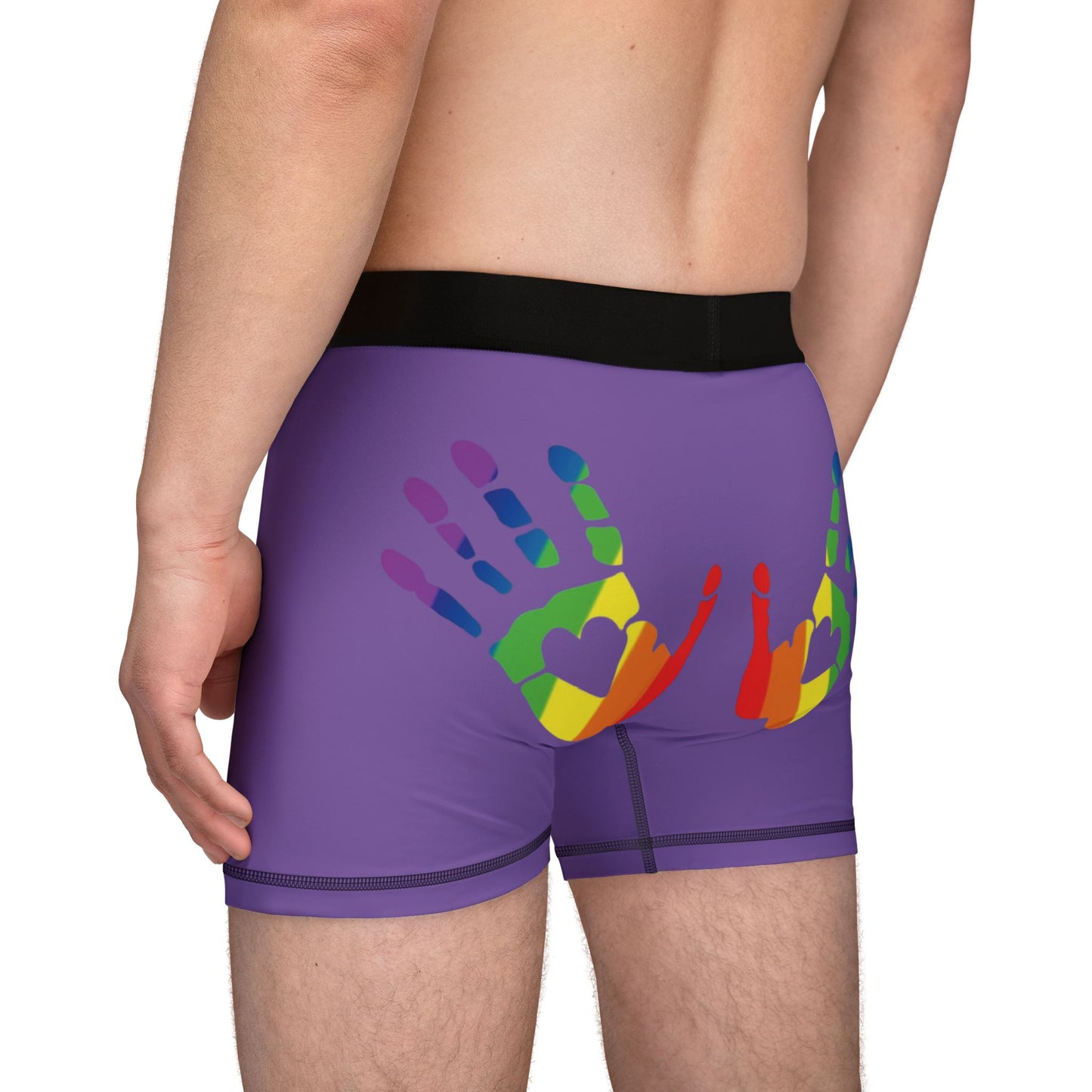 🌈🍑 Hands On & Cheeked Up for Pride Men’s Boxers (Plum & Get It)