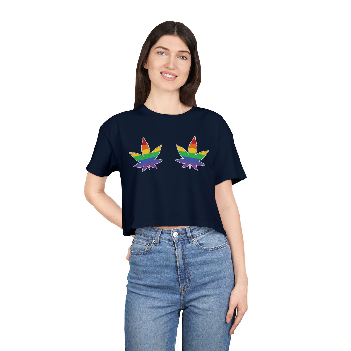 🍃🌈 High on Pride Women’s Crop Ta-Ta Tee