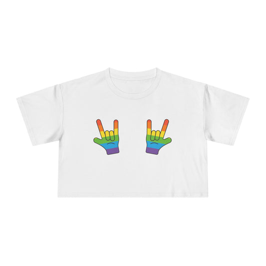 🤘🌈 Rage Against the Heteronormative Women’s Crop Ta-Ta Tee
