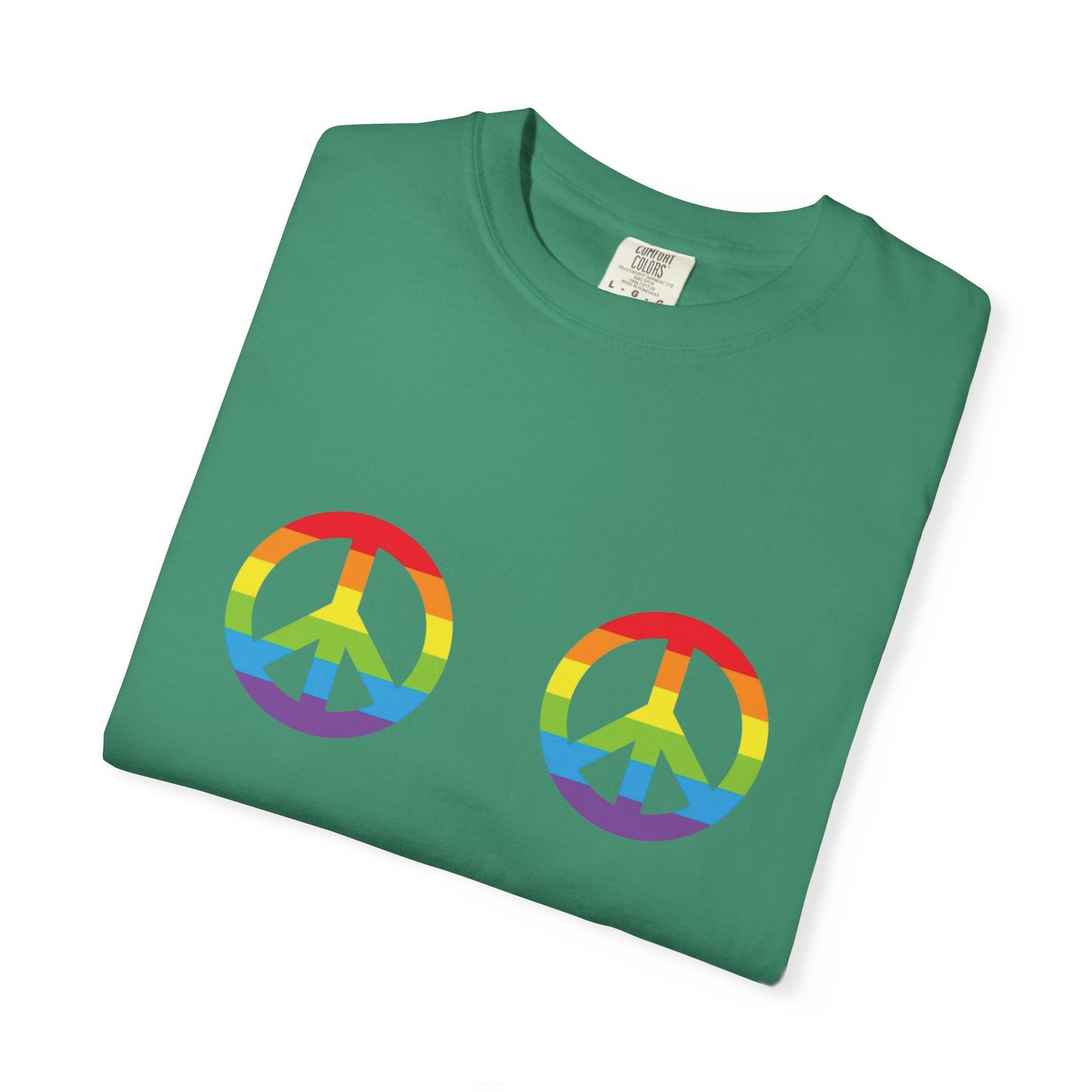 🌈✌️ Peace, Love & Pronouns PRIDE Unisex Garment-Dyed Ta-Ta T-Shirt