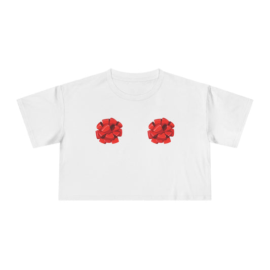 🎀 Bows Before Bros Holiday Women’s Crop Ta-Ta Tee