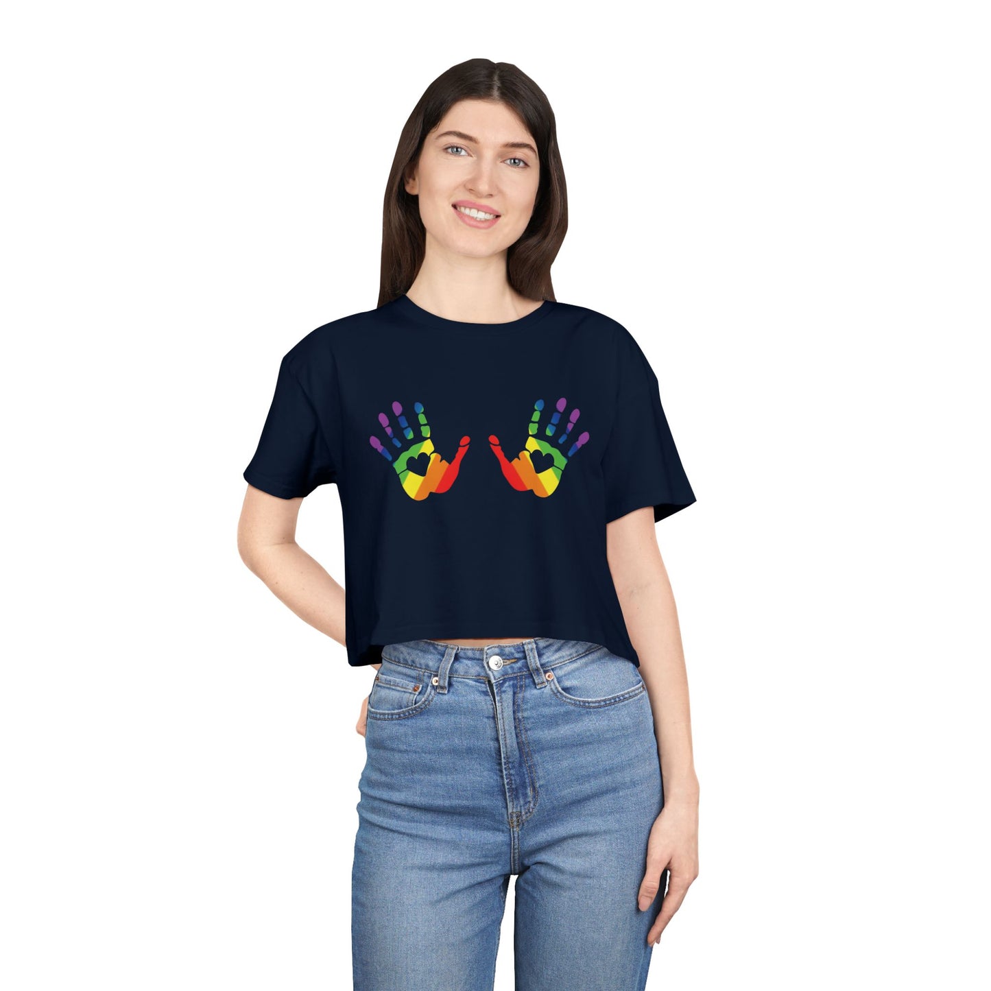 🌈 🙌Hands On Equality PRIDE Crop Ta-Ta Tee