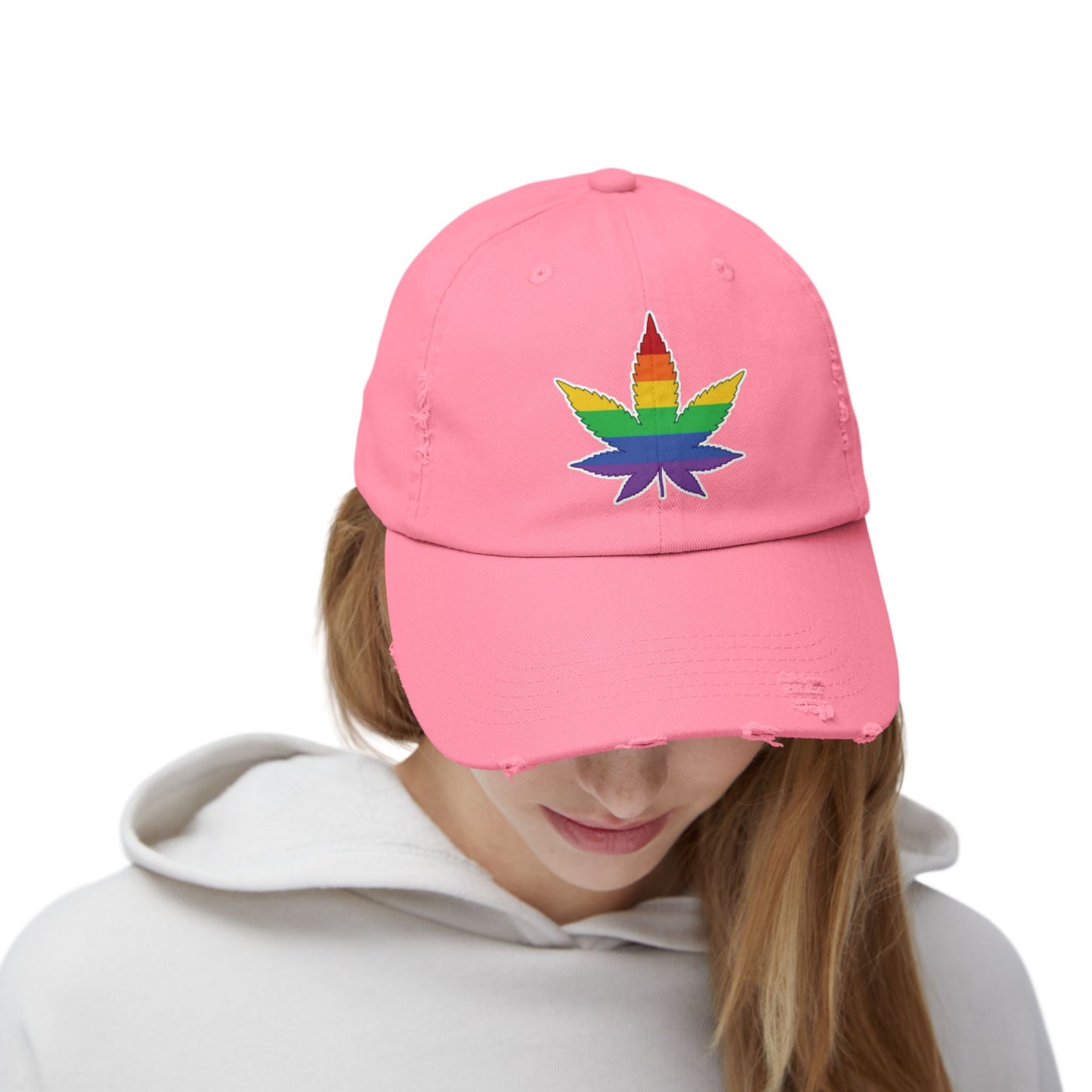 🧢🌈 High on PRIDE Unisex Distressed Cap